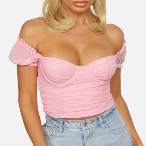The Wild Clover Tops - ❌SOLD OUT❌ GIRLS NIGHT PINK BABYDOLL CROP TOP